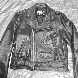 FMC Men's leather biker jacket